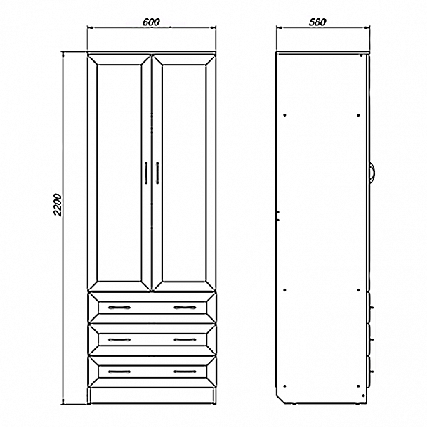 Шкаф для одежды "Консул" Г6.05 - Вид 2